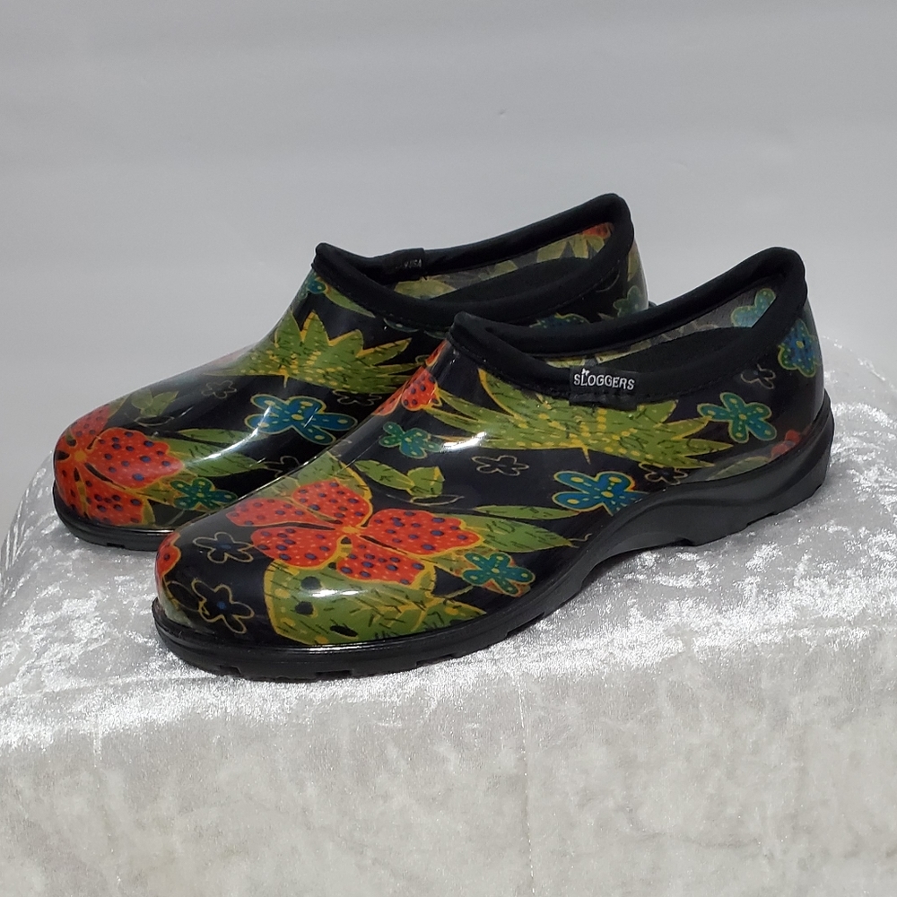 Sloggers Black Print Clog Shoes